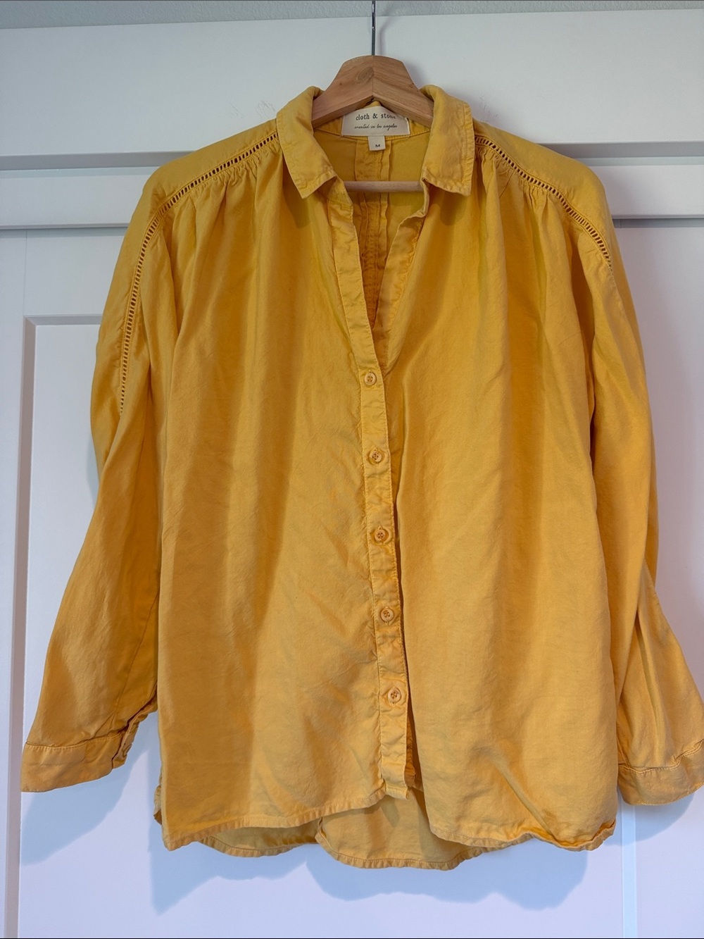 cloth & stone Golden Yellow Cotton Button-Up Blouse